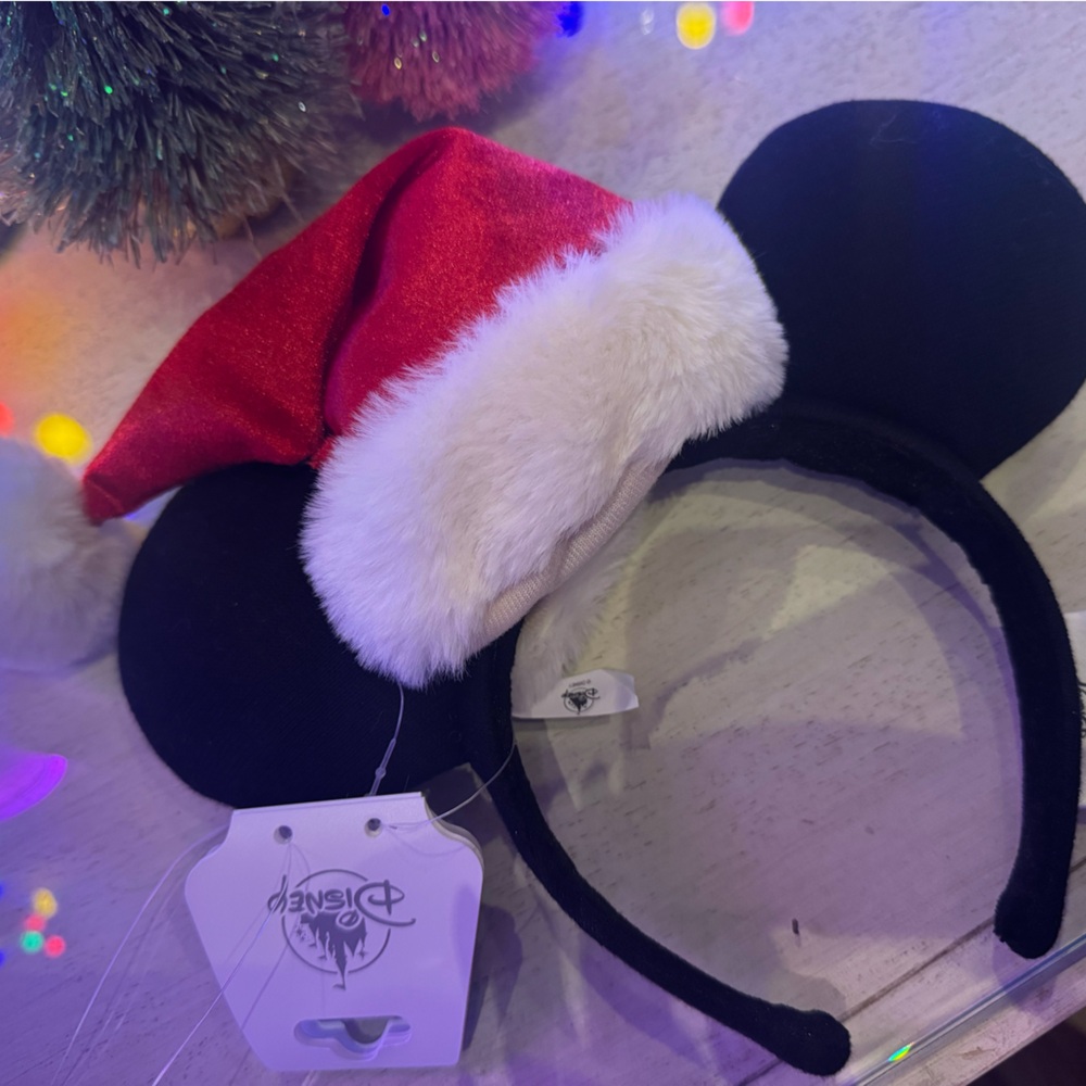 Disney Festive Ears with Red and White Santa Hat